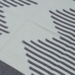 Tapete sala fio de algodão modelo geométrico 150x2m Ref.079