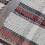 Passadeira listrada com fio de chenille variedade de cores nas listras tamanho 70x2m e 70x3m Ref.066