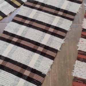 Passadeira de Algodão Listrada com fio de Chenile 50x150cm Ref.069